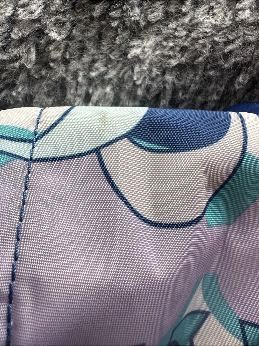 Coach Nylon Backpack in Purple, Teal & Navy Signature Print - Picture 4 of 8